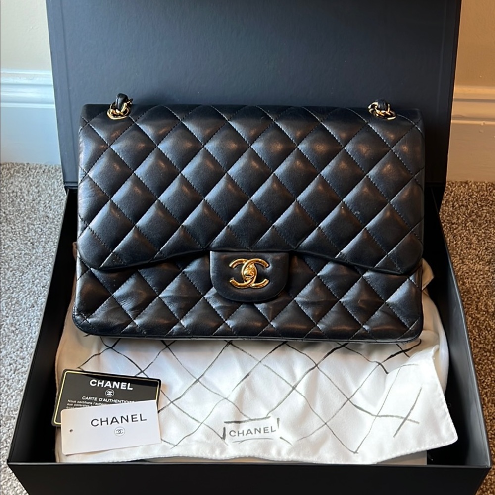 Black and Gold Classic Chanel Bag